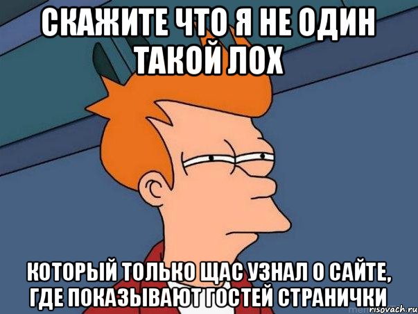 Скажите что я не один такой лох Который только щас узнал о сайте, где показывают гостей странички, Мем  Фрай (мне кажется или)