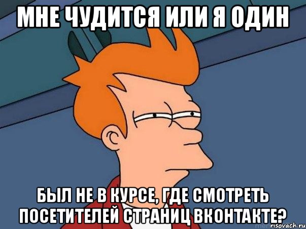 Мне чудится или я один был не в курсе, где смотреть посетителей страниц ВКонтакте?, Мем  Фрай (мне кажется или)