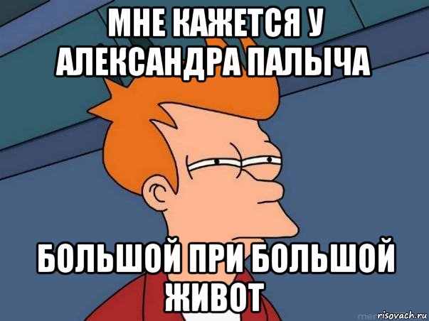 МНЕ КАЖЕТСЯ У АЛЕКСАНДРА ПАЛЫЧА БОЛЬШОЙ ПРИ БОЛЬШОЙ ЖИВОТ, Мем  Фрай (мне кажется или)