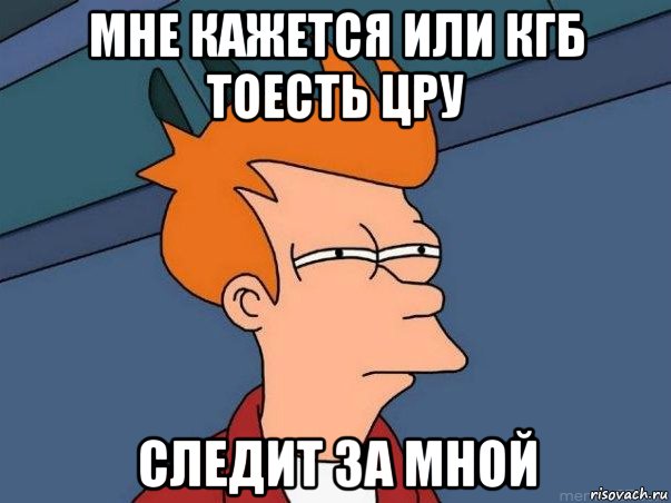 МНЕ КАЖЕТСЯ ИЛИ КГБ ТОЕСТЬ ЦРУ СЛЕДИТ ЗА МНОЙ, Мем  Фрай (мне кажется или)