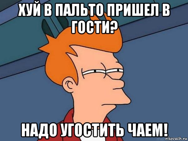 хуй в пальто пришел в гости? надо угостить чаем!, Мем  Фрай (мне кажется или)