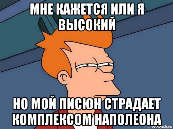 мне кажется или я высокий но мой писюн страдает комплексом наполеона, Мем  Фрай (мне кажется или)