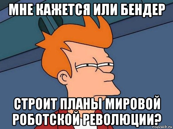 мне кажется или бендер строит планы мировой роботской революции?, Мем  Фрай (мне кажется или)