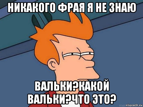 никакого фрая я не знаю вальки?какой вальки?что это?, Мем  Фрай (мне кажется или)