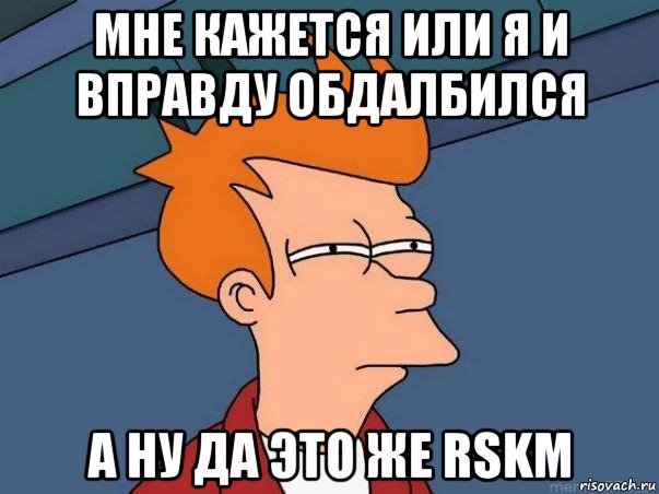 мне кажется или я и вправду обдалбился а ну да это же rskm, Мем  Фрай (мне кажется или)