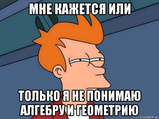 мне кажется или только я не понимаю алгебру и геометрию, Мем  Фрай (мне кажется или)