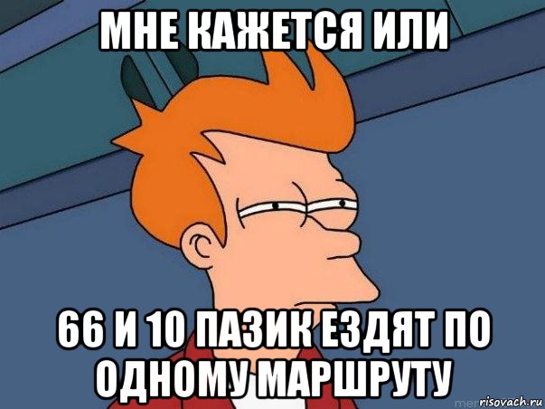 мне кажется или 66 и 10 пазик ездят по одному маршруту, Мем  Фрай (мне кажется или)