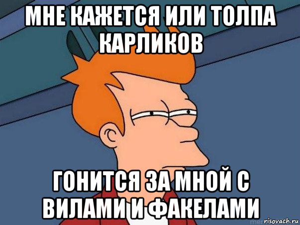 мне кажется или толпа карликов гонится за мной с вилами и факелами, Мем  Фрай (мне кажется или)