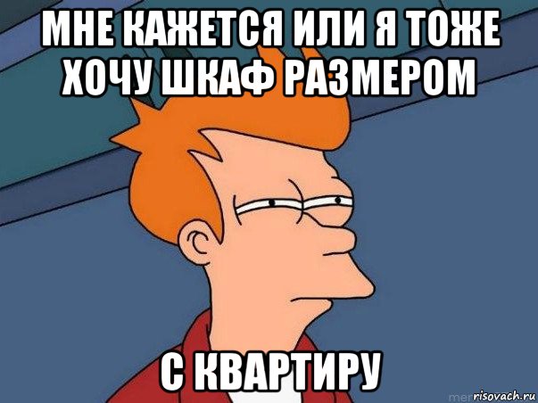 мне кажется или я тоже хочу шкаф размером с квартиру, Мем  Фрай (мне кажется или)