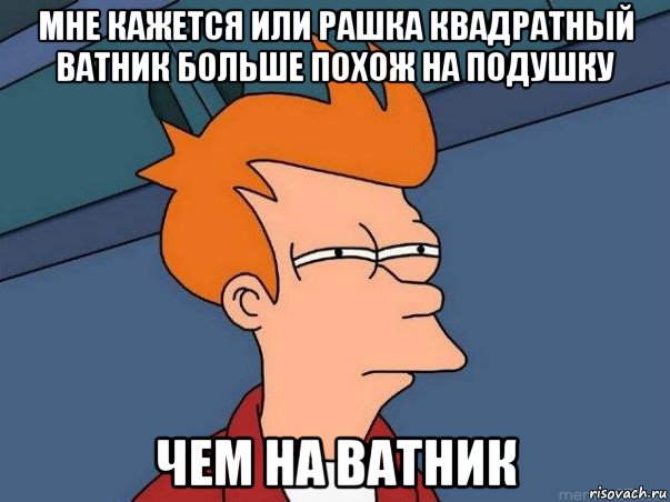 мне кажется или рашка квадратный ватник больше похож на подушку чем на ватник, Мем  Фрай (мне кажется или)