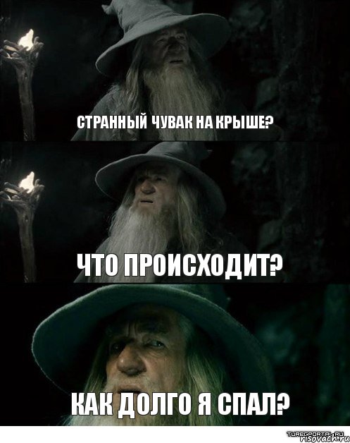 Странный чувак на крыше? Что происходит? Как долго я спал?, Комикс Гендальф заблудился