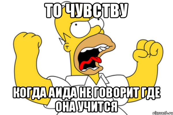 То чувству Когда Аида не говорит где она учится, Мем Разъяренный Гомер