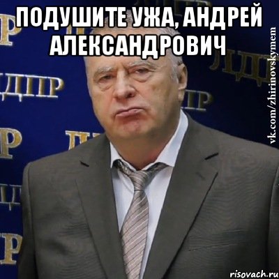 Подушите ужа, Андрей Александрович , Мем Хватит это терпеть (Жириновский)