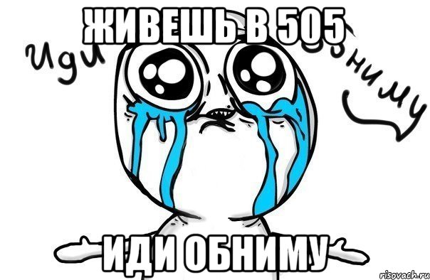 Живешь в 505 Иди обниму, Мем Иди обниму