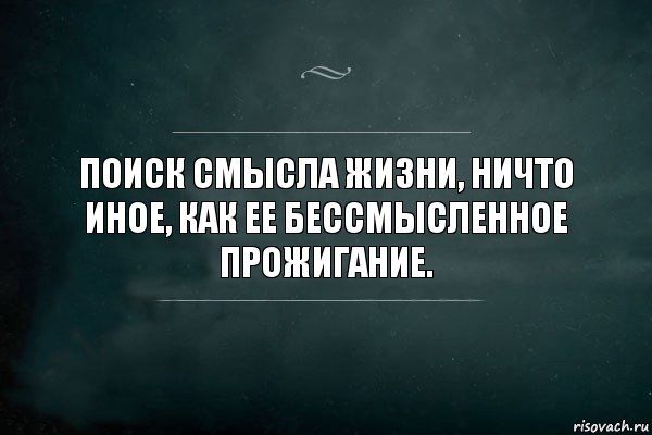 Поиск смысла жизни, ничто иное, как ее бессмысленное прожигание., Комикс Игра Слов