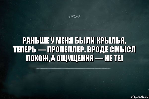 Раньше у меня были крылья, теперь — пропеллер. Вроде смысл похож, а ощущения — НЕ ТЕ!, Комикс Игра Слов