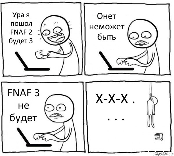 Ура я пошол FNAF 2 будет 3 Онет неможет быть FNAF 3 не будет Х-Х-Х . . . ., Комикс интернет убивает