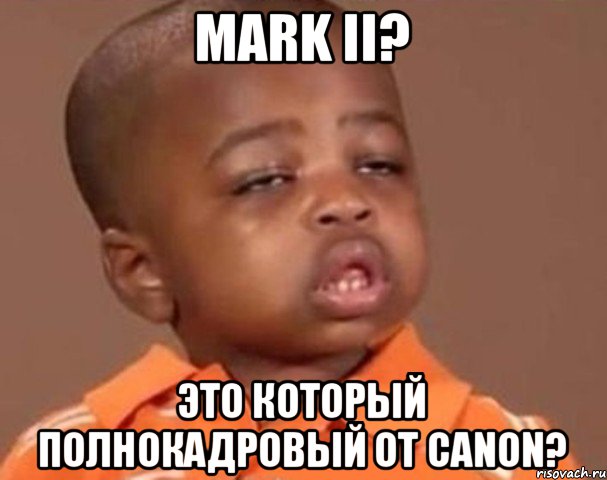 Mark II? Это который полнокадровый от Canon?, Мем  Какой пацан (негритенок)