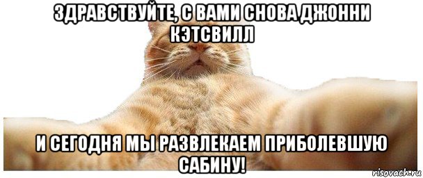 здравствуйте, с вами снова джонни кэтсвилл и сегодня мы развлекаем приболевшую сабину!, Мем   Кэтсвилл