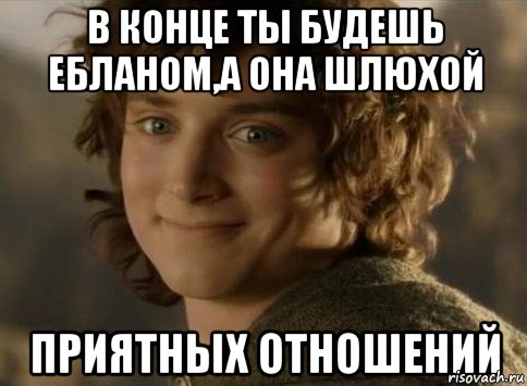в конце ты будешь ебланом,а она шлюхой приятных отношений, Мем когда друг вступил во взаимопомо