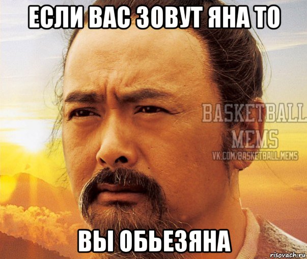 если вас зовут яна то вы обьезяна