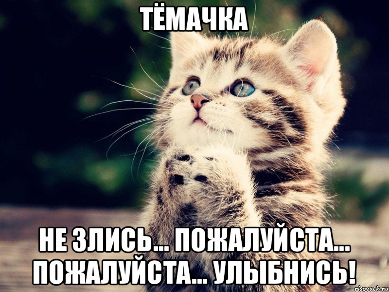 Тёмачка Не злись... Пожалуйста... Пожалуйста... Улыбнись!