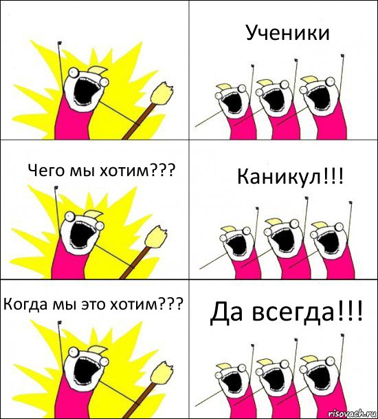  Ученики Чего мы хотим??? Каникул!!! Когда мы это хотим??? Да всегда!!!, Комикс кто мы