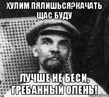 Хулим пялишься?качать щас буду Лучше не беси, гребанный олень!, Мем   Ленин удивлен