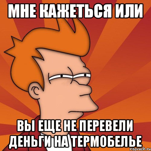 МНЕ кажеться или вы еще не перевели деньги на термобелье, Мем Мне кажется или (Фрай Футурама)