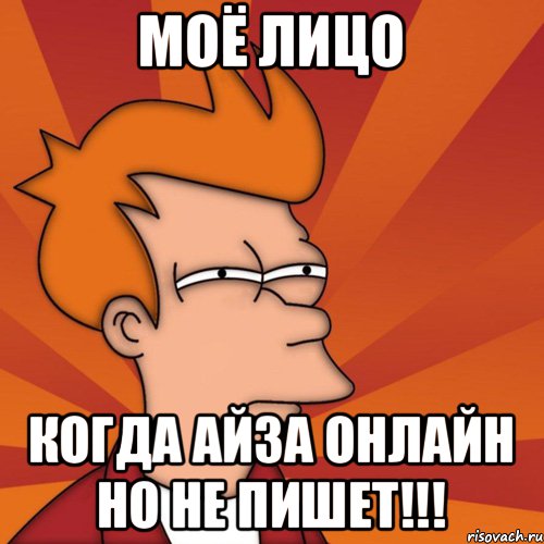 МОЁ ЛИЦО КОГДА АЙЗА ОНЛАЙН НО НЕ ПИШЕТ!!!, Мем Мне кажется или (Фрай Футурама)