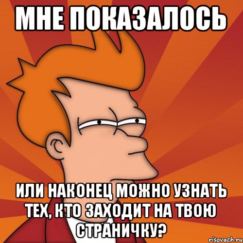 Мне показалось Или наконец можно узнать тех, кто заходит на твою страничку?, Мем Мне кажется или (Фрай Футурама)