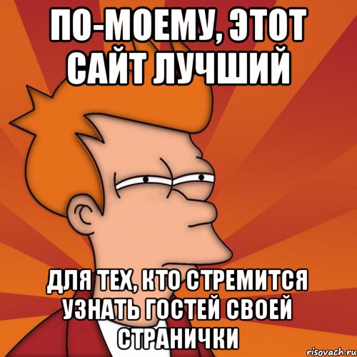 По-моему, этот сайт лучший для тех, кто стремится узнать гостей своей странички, Мем Мне кажется или (Фрай Футурама)