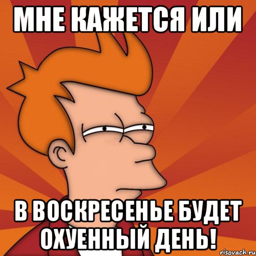 Мне кажется или в воскресенье будет охуенный день!, Мем Мне кажется или (Фрай Футурама)