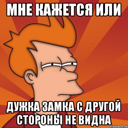 Мне кажется или дужка замка с другой стороны не видна, Мем Мне кажется или (Фрай Футурама)