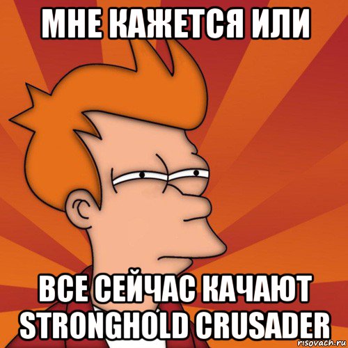 мне кажется или все сейчас качают stronghold crusader, Мем Мне кажется или (Фрай Футурама)