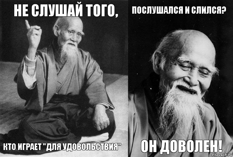 НЕ СЛУШАЙ ТОГО, КТО ИГРАЕТ "ДЛЯ УДОВОЛЬСТВИЯ" ПОСЛУШАЛСЯ И СЛИЛСЯ? ОН ДОВОЛЕН!, Комикс Мудрец-монах (4 зоны)