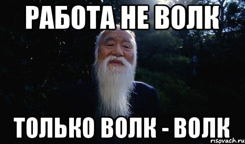 Работа не волк Только волк - волк, Мем Мудрый китаец
