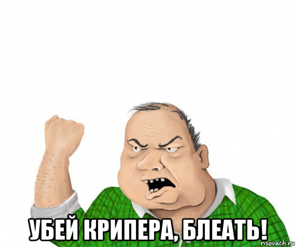 убей крипера, блеать!, Мем мужик