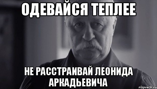 Одевайся теплее Не расстраивай Леонида Аркадьевича, Мем Не огорчай Леонида Аркадьевича