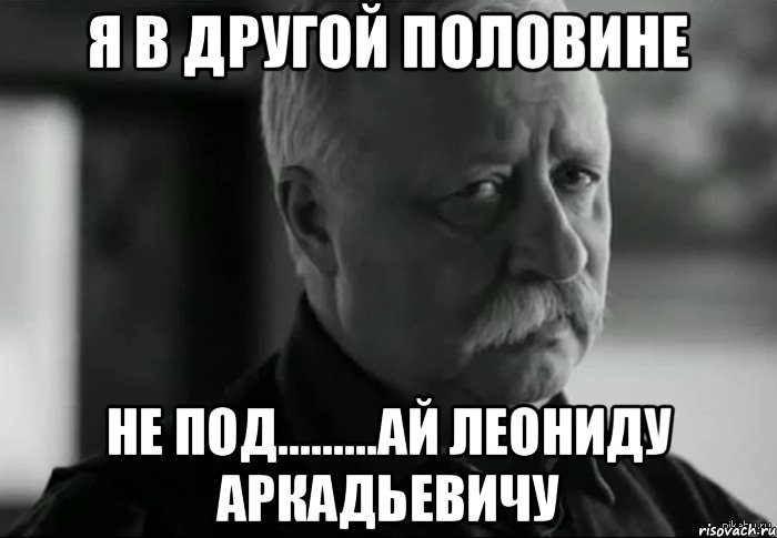 я в другой половине не под.........ай леониду аркадьевичу, Мем Не расстраивай Леонида Аркадьевича