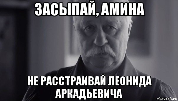 засыпай, амина не расстраивай леонида аркадьевича, Мем Не огорчай Леонида Аркадьевича