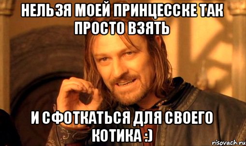 Нельзя моей принцесске так просто взять И сфоткаться для своего котика :), Мем Нельзя просто так взять и (Боромир мем)