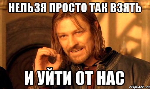 нельзя просто так взять и уйти от нас, Мем Нельзя просто так взять и (Боромир мем)