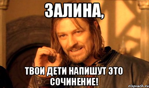 Залина, твои дети напишут это сочинение!, Мем Нельзя просто так взять и (Боромир мем)