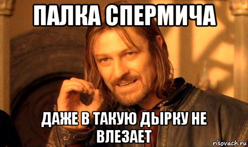 палка спермича даже в такую дырку не влезает, Мем Нельзя просто так взять и (Боромир мем)