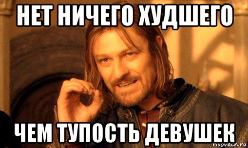 нет ничего худшего чем тупость девушек, Мем Нельзя просто так взять и (Боромир мем)