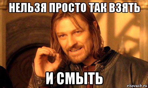 нельзя просто так взять и смыть, Мем Нельзя просто так взять и (Боромир мем)