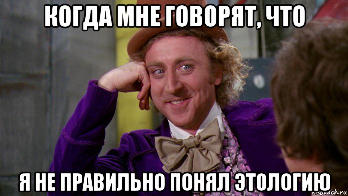 когда мне говорят, что я не правильно понял этологию, Мем Ну давай расскажи (Вилли Вонка)