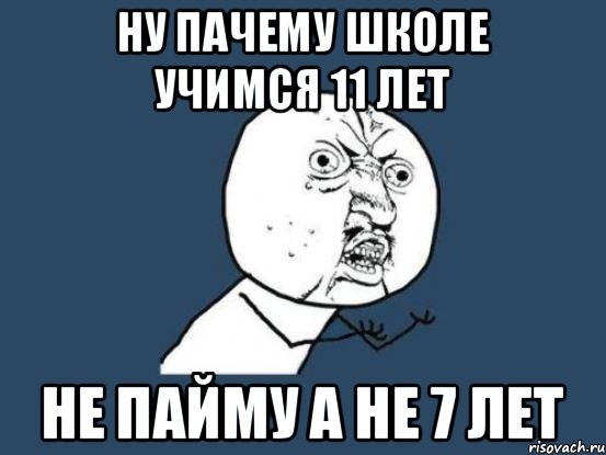 ну пачему школе учимся 11 лет не пайму а не 7 лет, Мем Ну почему