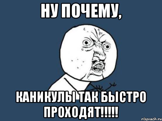 ну почему, каникулы так быстро проходят!!!!!, Мем Ну почему